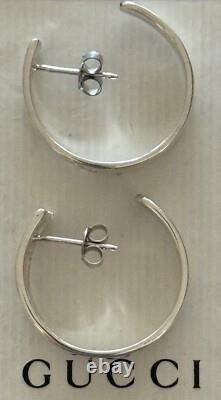 Gucci G Logo Hoop Earrings Sterling Silver 925 Made in Italy