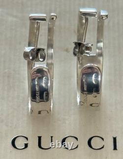 Gucci G Logo Hoop Earrings Sterling Silver 925 Made in Italy