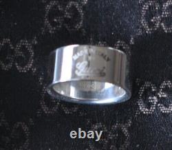 Gucci G Logo Ring Sterling Silver 925 Size 7 1/2 US 16 Gucci Size Made Italy