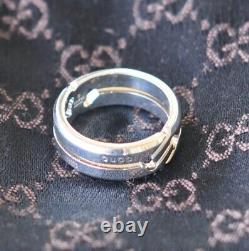 Gucci G Logo Ring Sterling Silver 925 Size 7 US 14 Gucci Size Made Italy