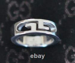 Gucci G Logo Ring Sterling Silver 925 Size 8 1/2 US Gucci Size 19 Made Italy
