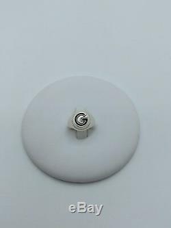 Gucci G Logo Sterling Silver Ring Size 4.25 Made in Italy