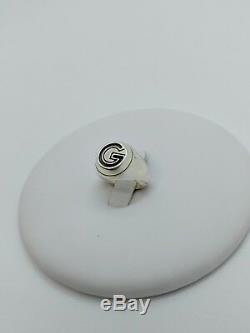 Gucci G Logo Sterling Silver Ring Size 4.25 Made in Italy