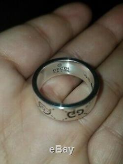 Gucci Ghost GG 925 Sterling Silver Ring Size 9 Made in Italy Rare Male/Female