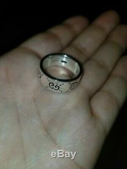 Gucci Ghost GG 925 Sterling Silver Ring Size 9 Made in Italy Rare Male/Female