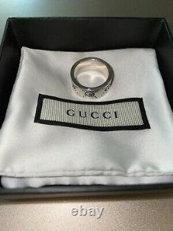Gucci Ghost Ring 925 Sterling Silver Size 7.5 Made in Italy