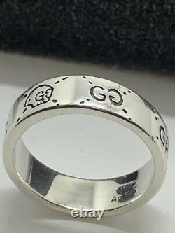 Gucci Ghost Ring 925 Sterling Silver Size 8 Made in Italy