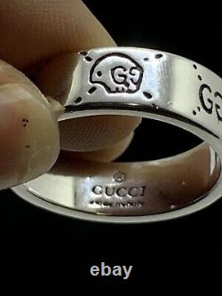 Gucci Ghost Ring 925 Sterling Silver Size 8 Made in Italy