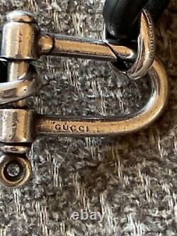 Gucci Leather & Sterling Silver Bracelet Made In Italy