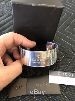 Gucci Made In Italy Sterling Silver Cuff Bracelet