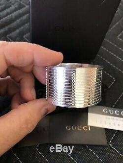Gucci Made In Italy Sterling Silver Cuff Bracelet