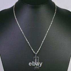 Gucci Men's Trademark Engraved G Pendant + Box Chain Necklace Made In Italy