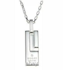 Gucci Men's Trademark Engraved G Pendant + Box Chain Necklace Made In Italy