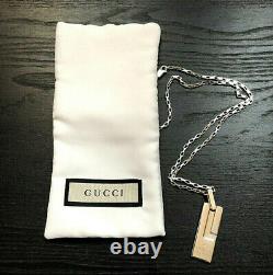 Gucci Men's Trademark Engraved G Pendant + Box Chain Necklace Made In Italy