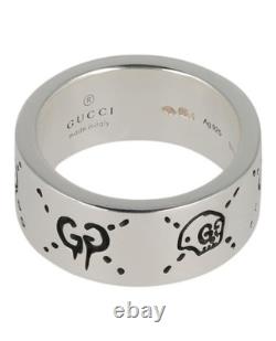 Gucci Mens Sterling Silver Ghost Ring 9MM