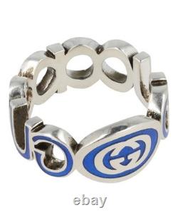 Gucci Mens Sterling Silver Interlocking G Ring