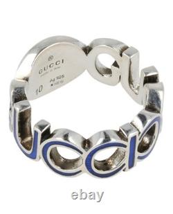 Gucci Mens Sterling Silver Interlocking G Ring