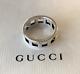 Gucci Stencil Ring Sterling Silver 925 Size 5 US Gucci Made in Italy