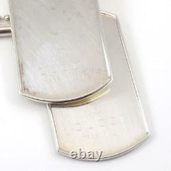 Gucci Sterling Silver 2 Dbl 2 Dog Tag Pendant Made In Italy UNMONOGRAMMED LJF3
