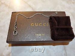 Gucci Sterling Silver 925 Pendant Necklace Bamboo Rings Pendant Made In Italy