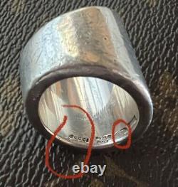 Gucci Sterling Silver Aged Finish Ring Made In Italy Size 7 BARGAIN