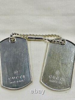 Gucci Sterling Silver Dog Tags- Blank- Made In Italy- No Reserve