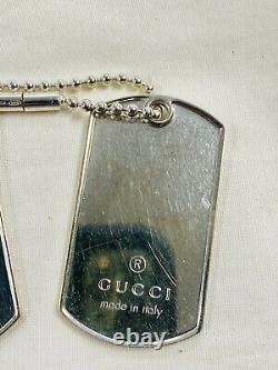 Gucci Sterling Silver Dog Tags- Blank- Made In Italy- No Reserve