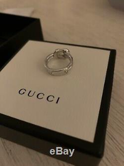 Gucci Sterling Silver Knot Ring Size 6.5, Made In Italy, Retail $400