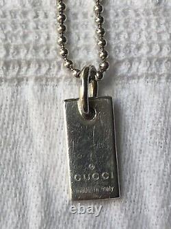 Gucci Women's Sterling Silver Dog Tag bracelet with gucci made in italy on tag