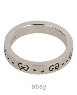 Gucci Womens Sterling Silver Ghost Ring 4MM
