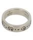 Gucci Womens Sterling Silver Ghost Ring 6MM