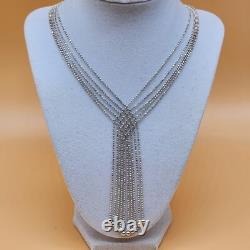 HAN Made in ITALY Sterling Silver 925 Multi Strands Necklace 22g Excellent