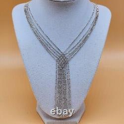 HAN Made in ITALY Sterling Silver 925 Multi Strands Necklace 22g Excellent