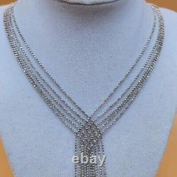HAN Made in ITALY Sterling Silver 925 Multi Strands Necklace 22g Excellent