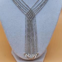 HAN Made in ITALY Sterling Silver 925 Multi Strands Necklace 22g Excellent
