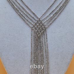 HAN Made in ITALY Sterling Silver 925 Multi Strands Necklace 22g Excellent