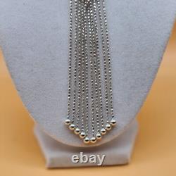 HAN Made in ITALY Sterling Silver 925 Multi Strands Necklace 22g Excellent
