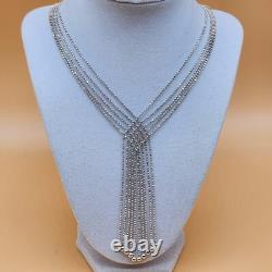HAN Made in ITALY Sterling Silver 925 Multi Strands Necklace 22g Excellent