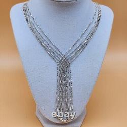 HAN Made in ITALY Sterling Silver 925 Multi Strands Necklace 22g Excellent