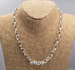 HAND-MADE SOLID STERLING SILVER LINK CHAIN NECKLACE Made in USA 18 71.0 grams