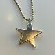 HAND MADE maxi star pendant BEATEN STERLING SILVER NECKLACE London Hallmarked