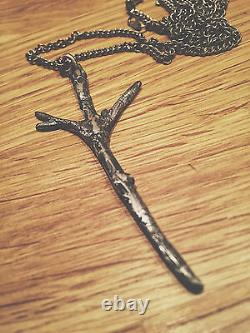 HAND MADE sterling silver ALGIZ Rune pendant, oxidized silver, VIKING, Darkwood