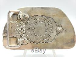 HEAVY Solid Sterling Silver Art Belt Buckle 182.4 grams! Made in USA