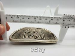 HEAVY Solid Sterling Silver Art Belt Buckle 182.4 grams! Made in USA