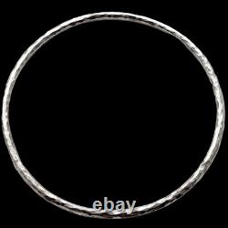 Hammered bangle solid Sterling silver hallmarked 14.8g 3mm width. English made
