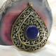 Hand Made 925 Sterling Silver Necklace Pendant With Blue Malachite Stone