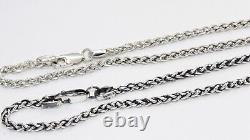 Hand Made 925 Sterling Silver Wheat Profiled Wire Chain Thickness 3mm-All length