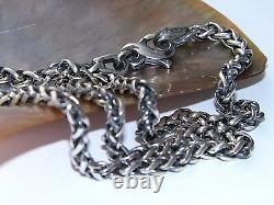 Hand Made. 925 Sterling Silver Wheat Profiled Wire Chain Thickness 4mm-23 inches