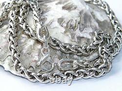 Hand Made. 925 Sterling Silver Wheat Profiled Wire Chain Thickness 5mm-choose sz