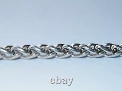 Hand Made. 925 Sterling Silver Wheat Profiled Wire Chain Thickness 5mm-choose sz
